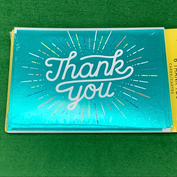 4/$14 6pk Hallmark Expressions Metallic Thank You Blank Note Cards NEW SEALED - Picture 4 of 4